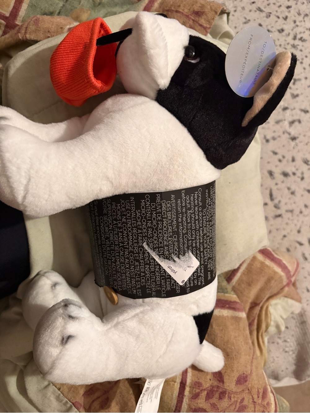 Plush Halloween puppy with heat pack